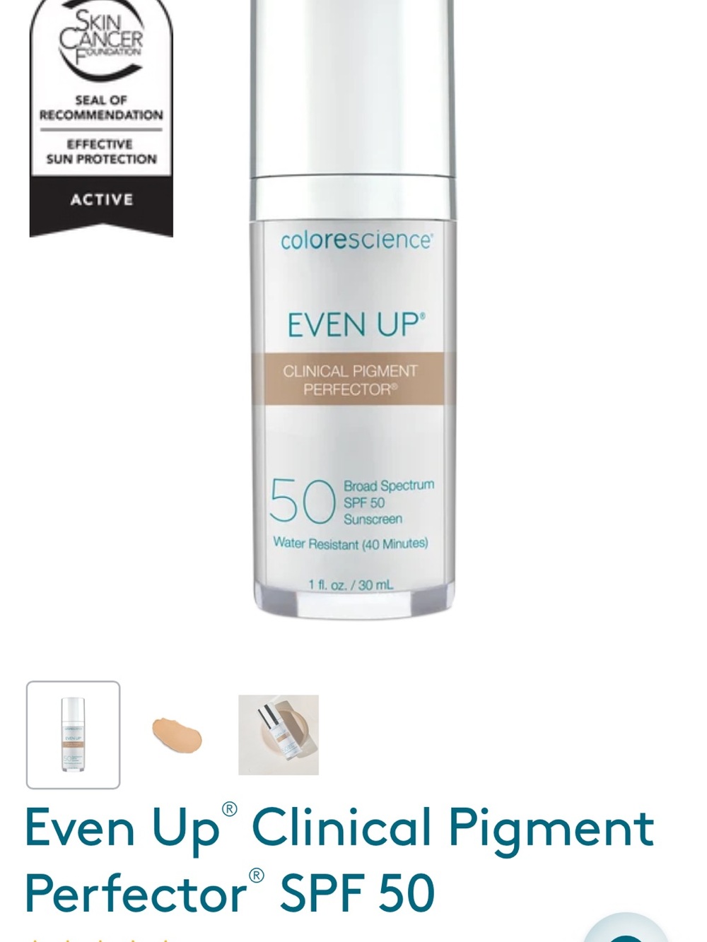 Colorescience Even Up Clinical Pigment Perfector SPF 50 – Neutral Beige Primer